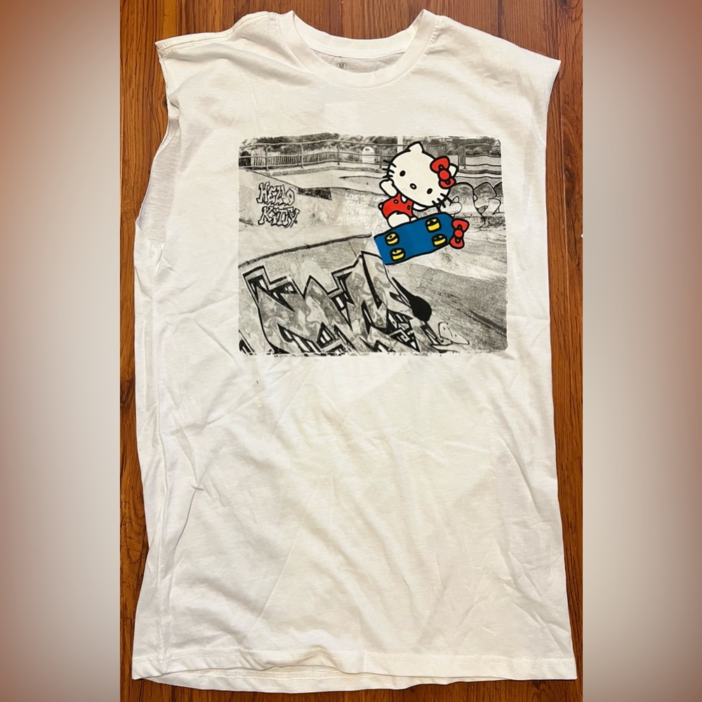 Hello Kitty White Mens Muscle Tank Top